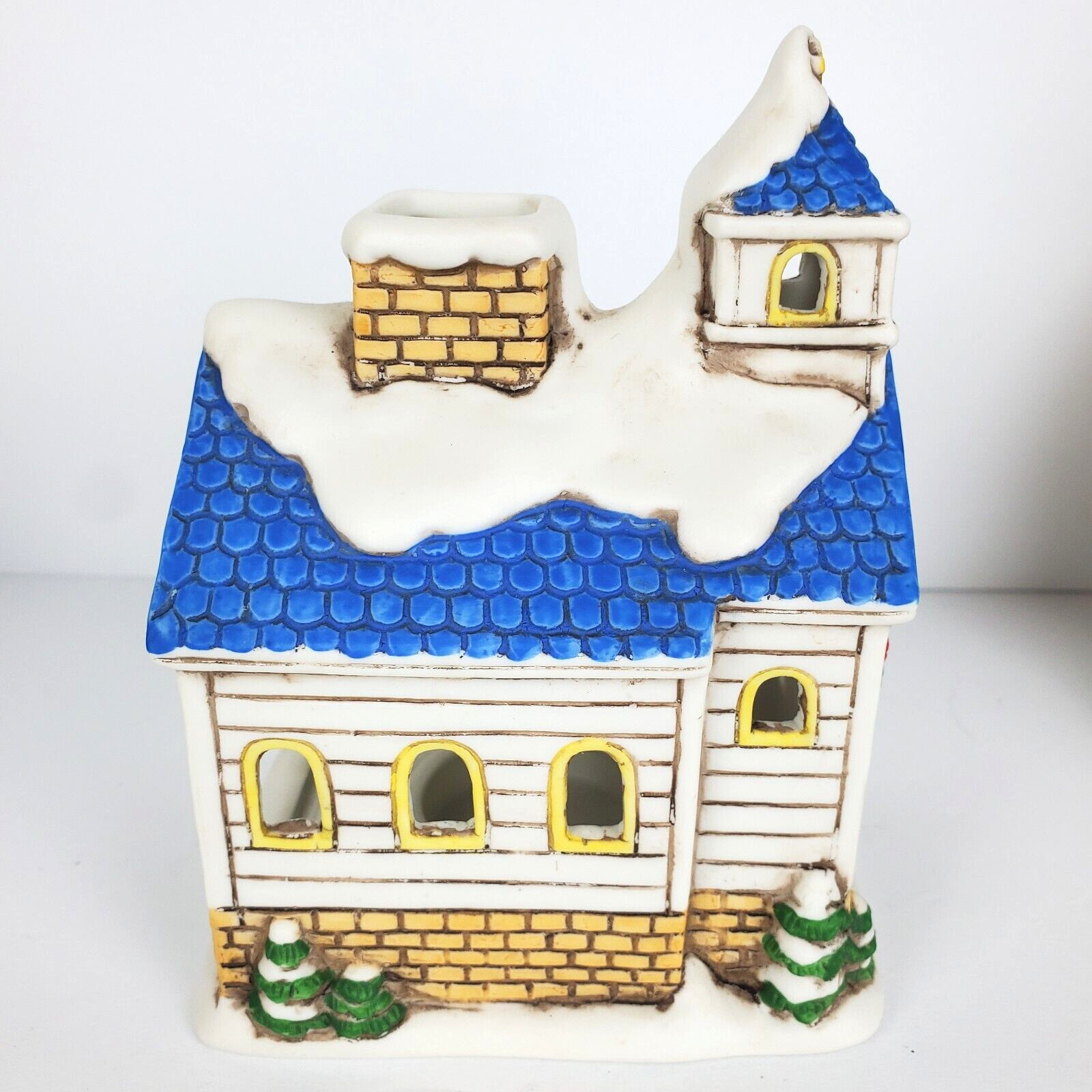 Vintage 1988 Lefton Byron Wood Colonial Village Church Chapel Tea Light Holder