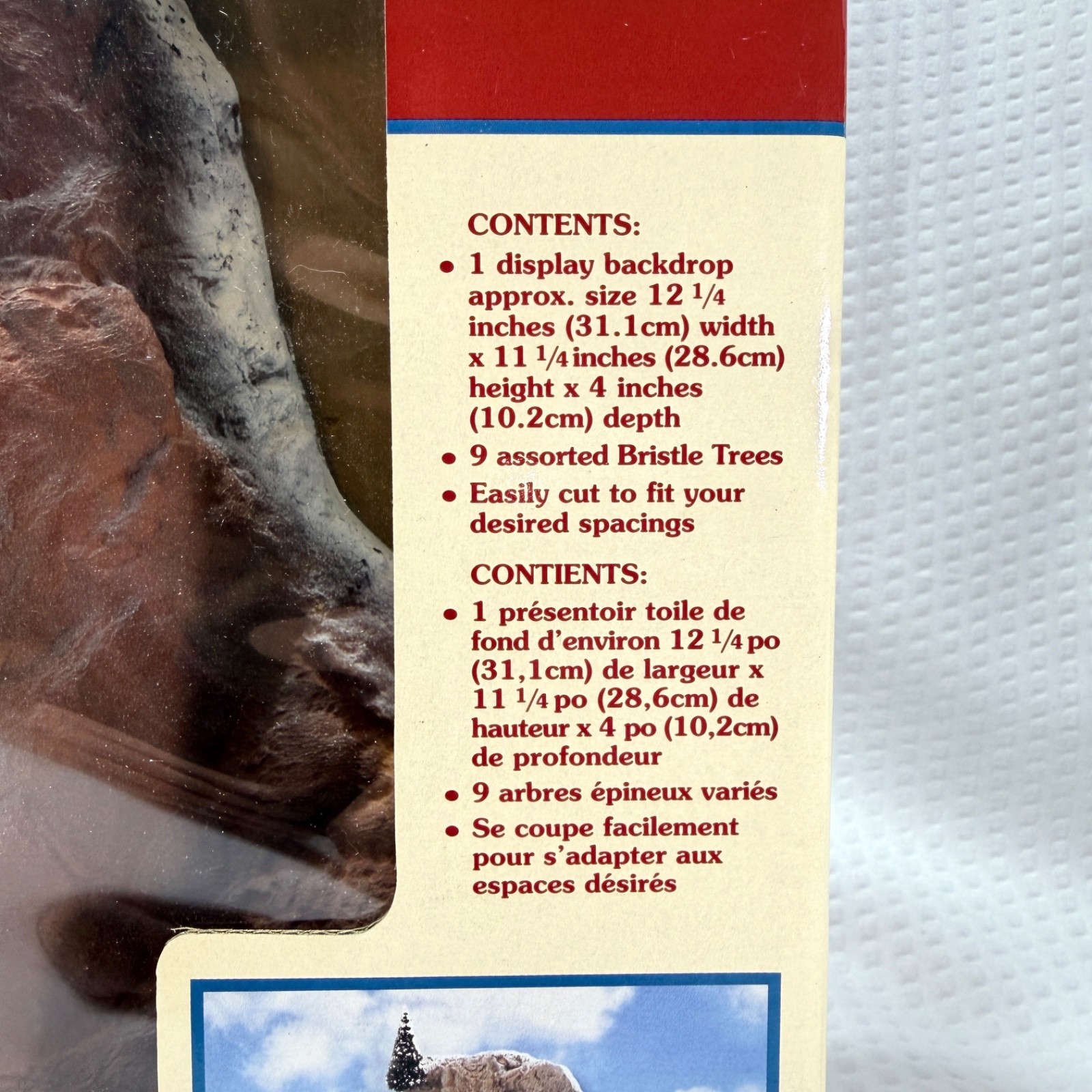 Vintage 1998 Lemax Village Collection Mountain Backdrop with 9 Trees #81012A VG+