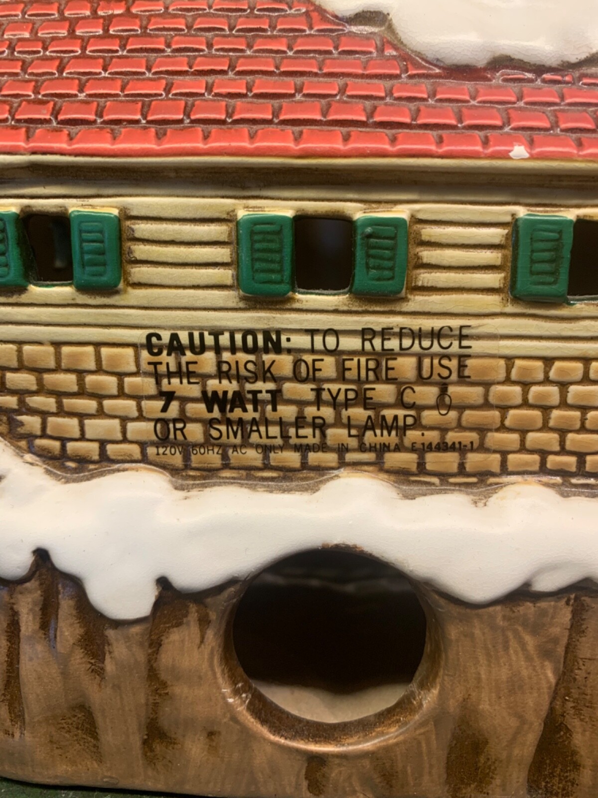 vtg lefton lighthouse byron wood colonial village handpainted light