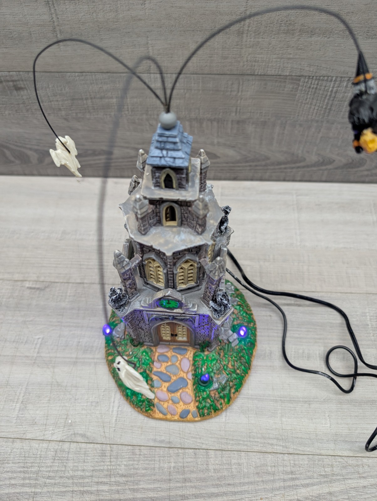 Rare Lemax Spooky Time Halloween Sinister Soiree Clock Tower Lighted Animated