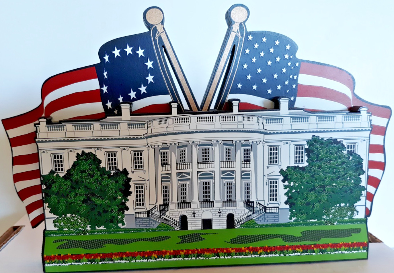 Shelia’s Heartsville wood shelf sitter America the Beautiful White House 9/11
