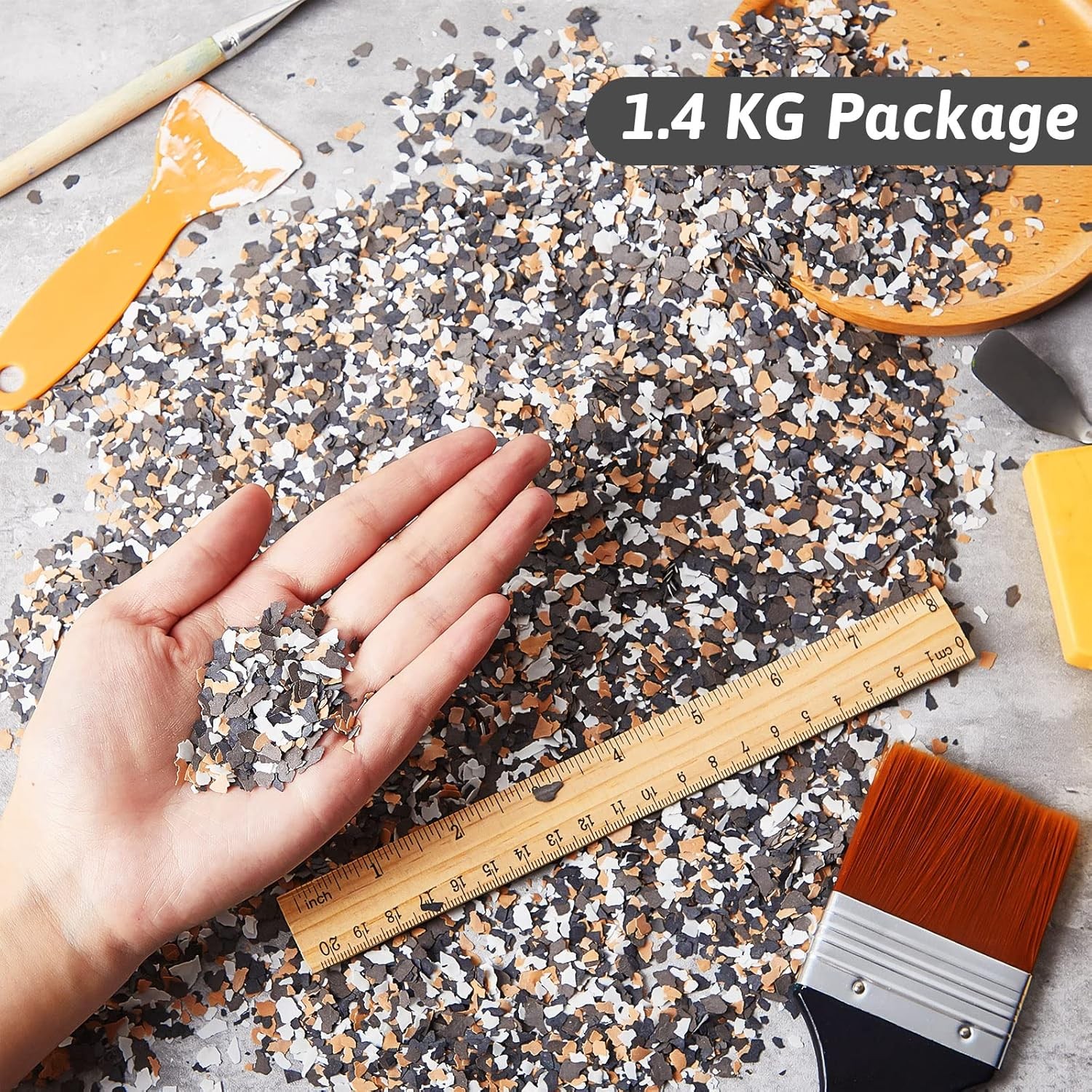 1400 G/ 3.08 Lb Blend Color Chips Small, Yellow, Coffee, Black, White