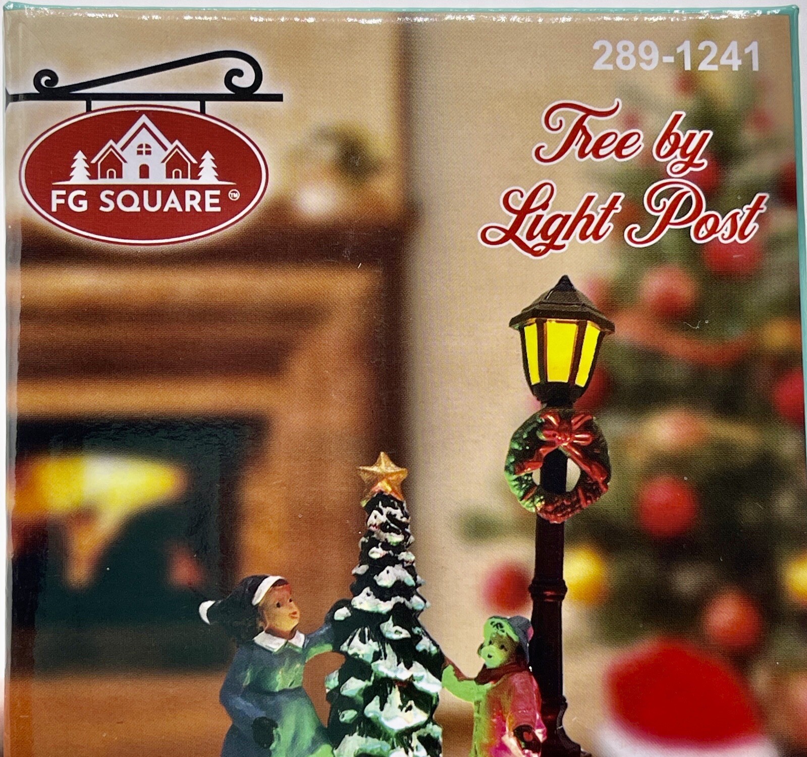 FG Square Tree By Bright LED Lamp Light Post Christmas Table Decor Hand Painted