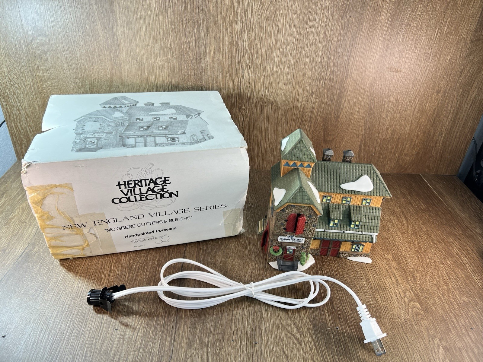 Department 56 New England Village McGrebe Cutters & Sleighs 1991