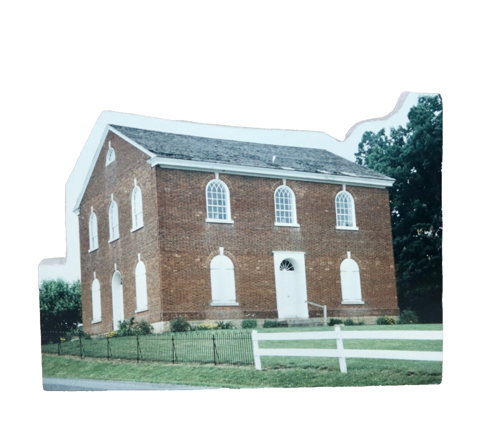 Old Zion Reformed Church ~ Brickerville PA 10/1995 Photo On Wood Shelf Sitter