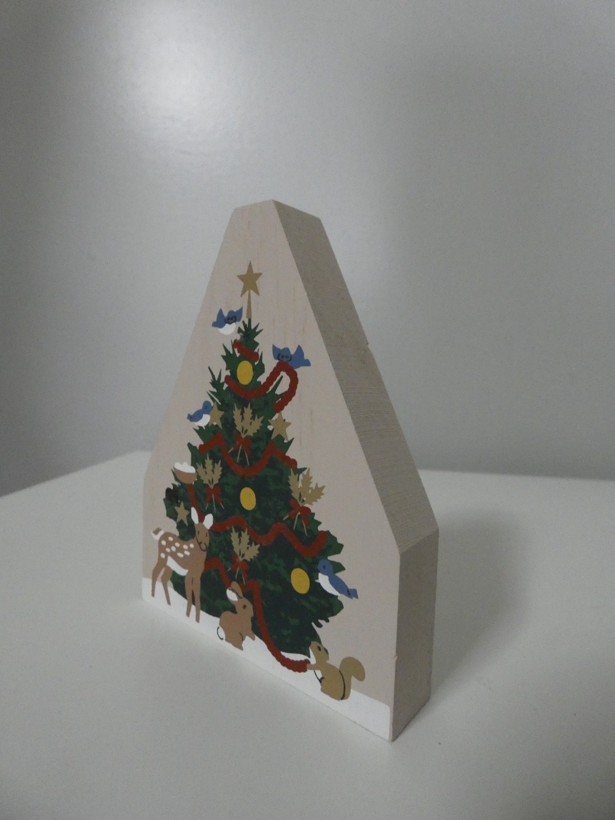 Cats Meow Wildlife Woodland Critters Christmas Tree Wood Painted Shelf Sitter 94