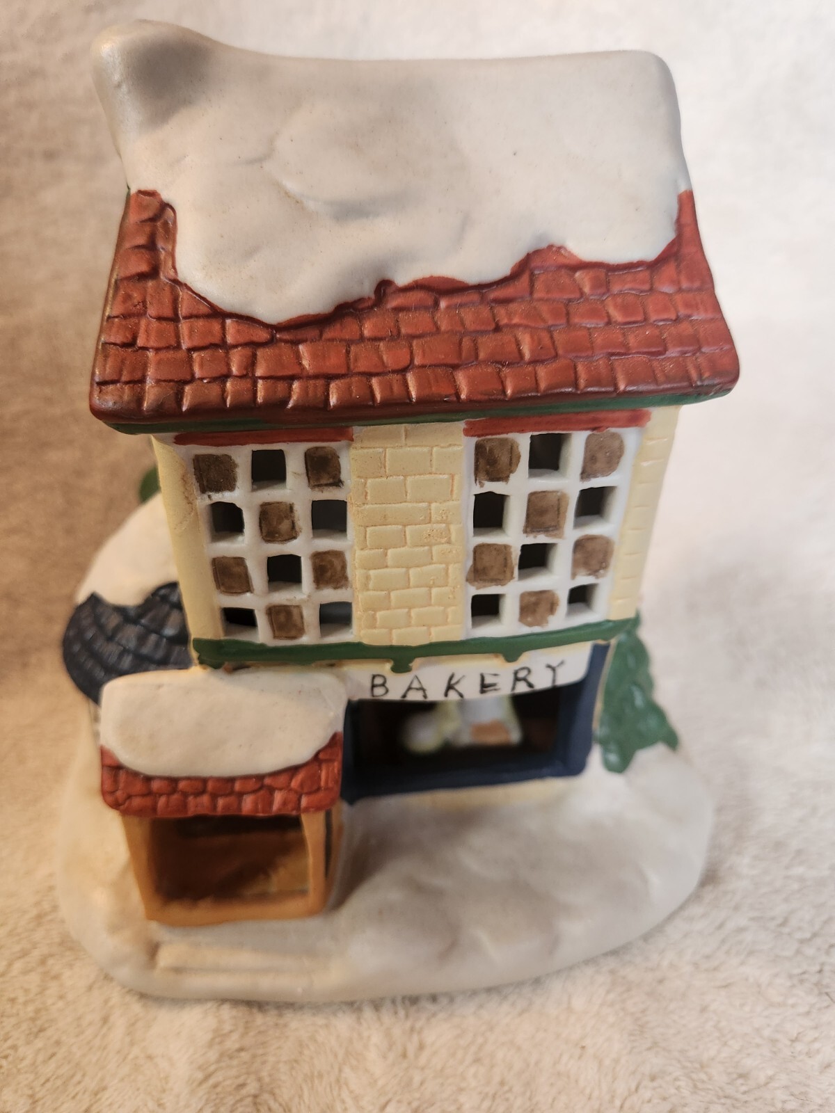 Vtg Share The Joy Hand Painted Porcelain Musical Bakery Plays Santa Claus Is …