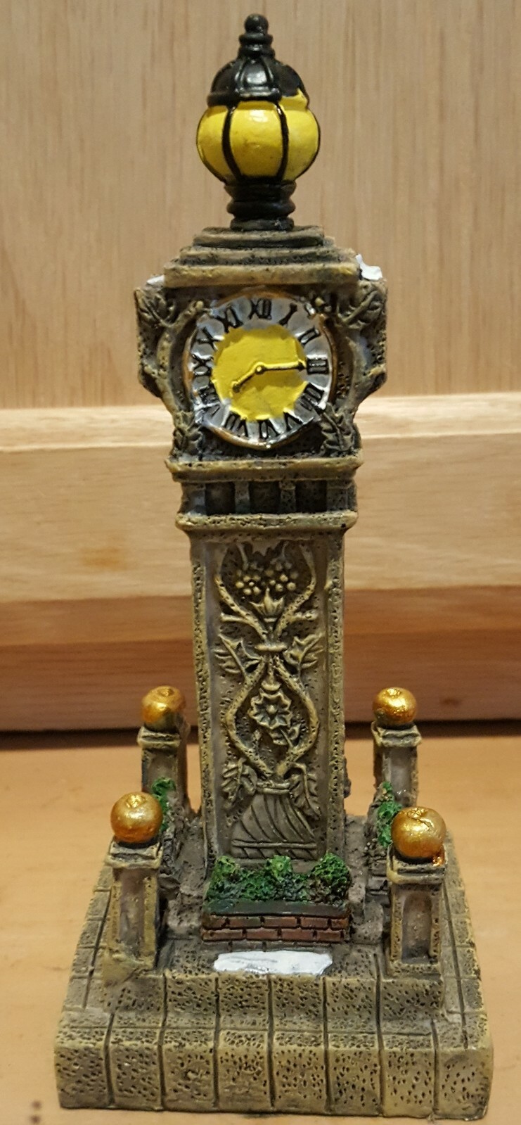 Holiday Time Christmas Village Rustic Beige Polyresin “Clock Tower”