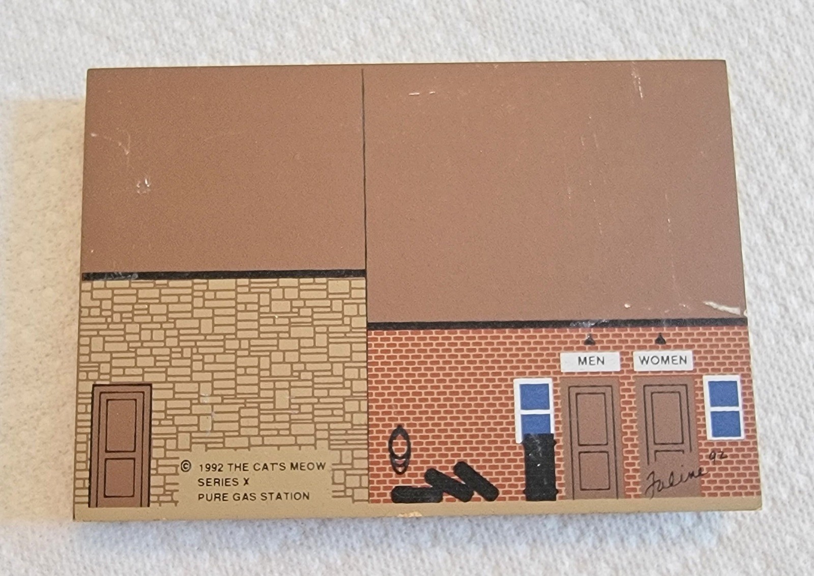1992 Cat’s Meow Village Pure Gas Station Series X Faline Signed