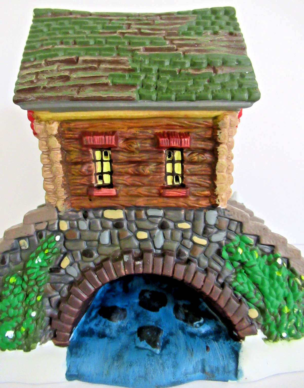 SANTA’S WORKBENCH “STONE BRIDGE WITH HOUSE” ~ (2001) ~ ** VILLAGE ACCESSORY **