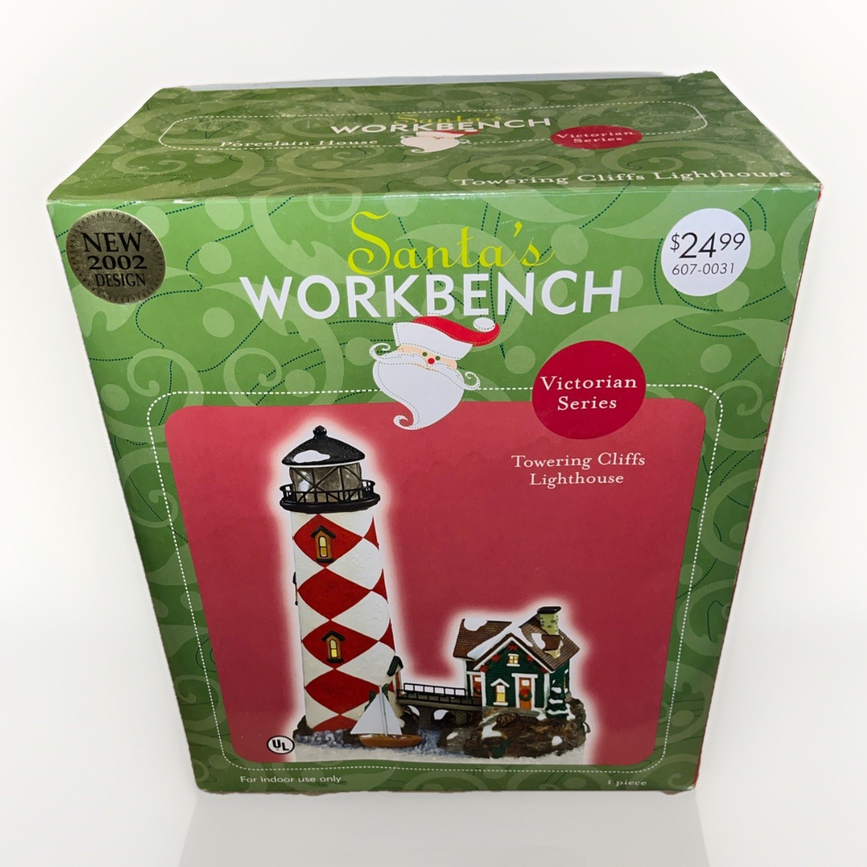 Vintage Santa’s Work Bench Victorian Series – Towering Cliffs Lighthouse 🌊 New