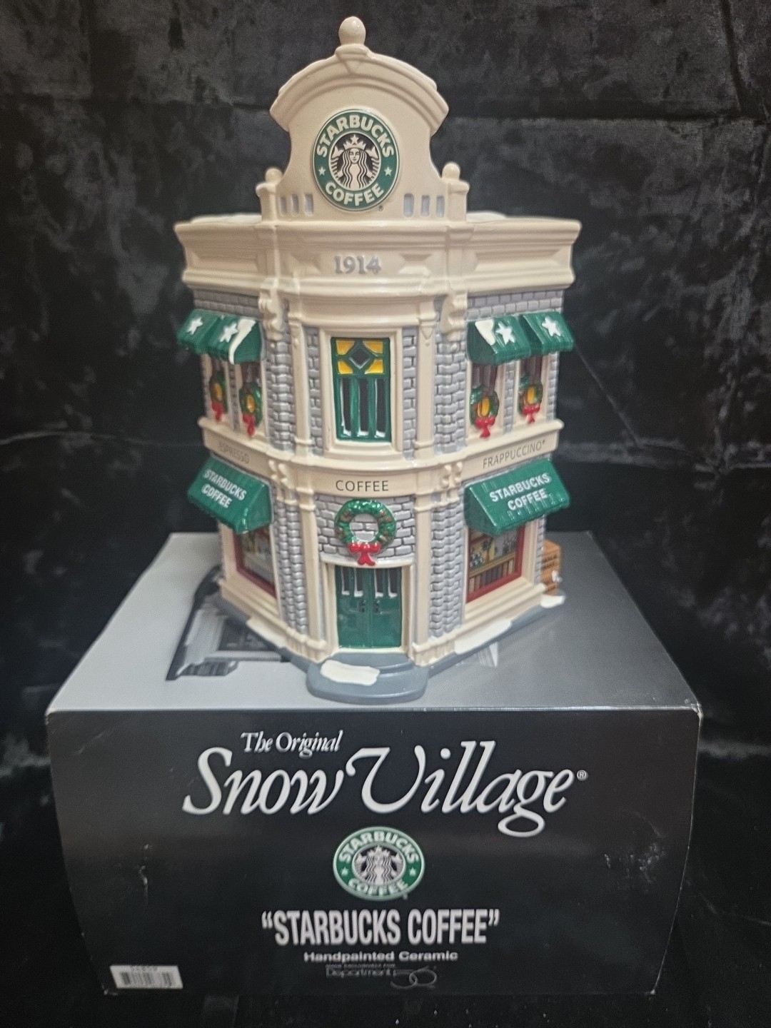 Department 56 Snow Village “Starbucks Coffee” Ceramic Building #54859 With Box