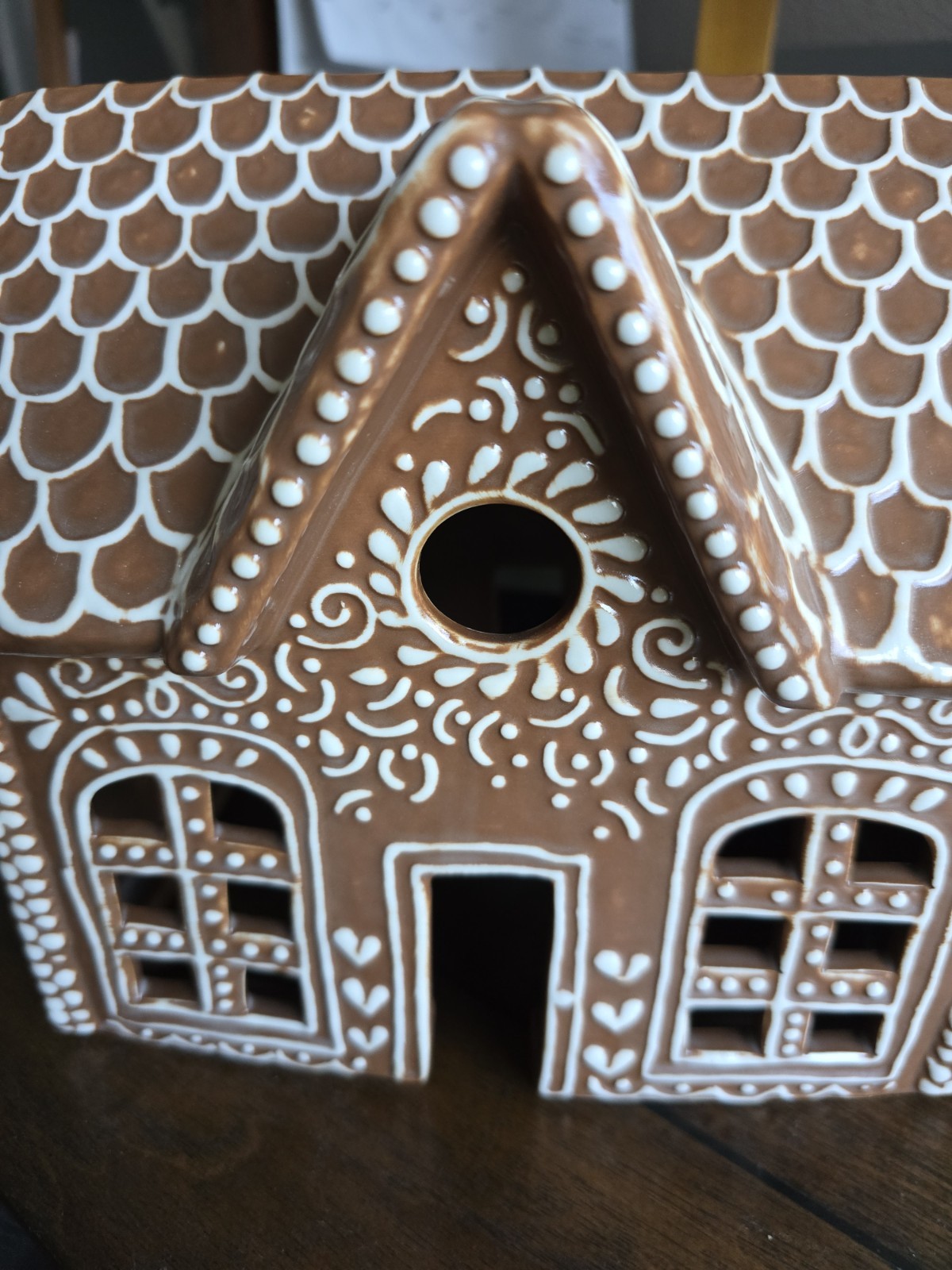 Pottery Barn NIB Gingerbread Village House Wide Ceramic , NIB, Free Ship!