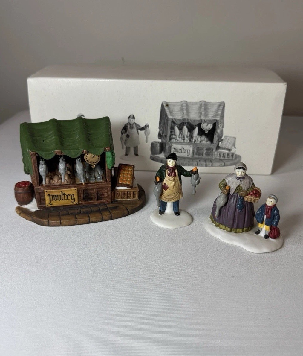 Dept 56 Poultry Market Heritage Village Complete Vintage Christmas Decorations