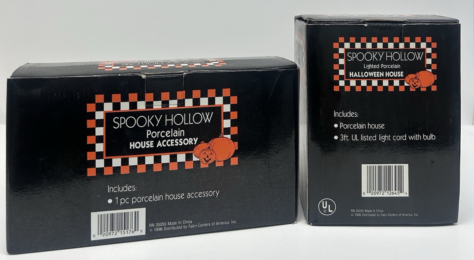 SPOOKY HOLLOW Halloween House & House Accessory-Lighted Porcelain-1996-NEW