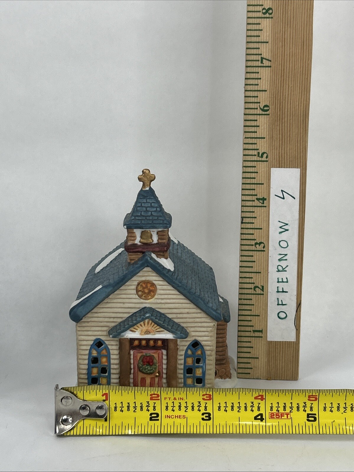 Dickens London Church & Sugar Creek County Chapel Christmas Village Hand Painted
