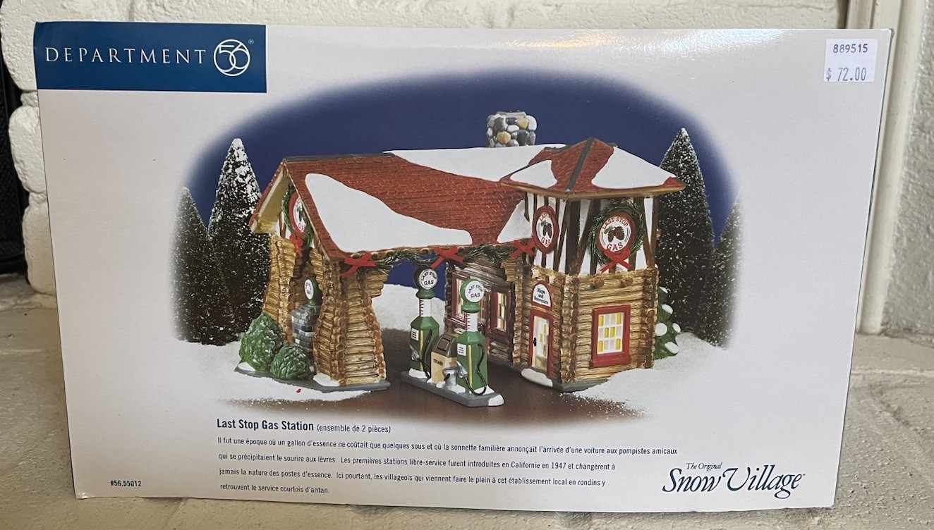 Dept 56 ‘Last Stop Gas Station’ Snow Village #55012 Retired 1999 New In The Box