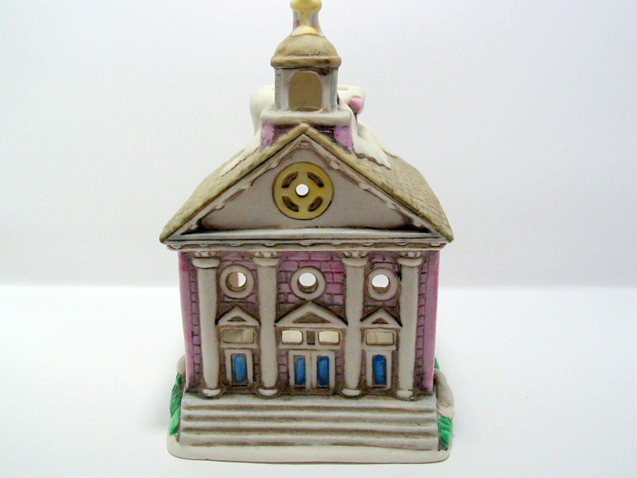 Lefton 1988 China Colonial Christmas Village Church Tea Light Candle