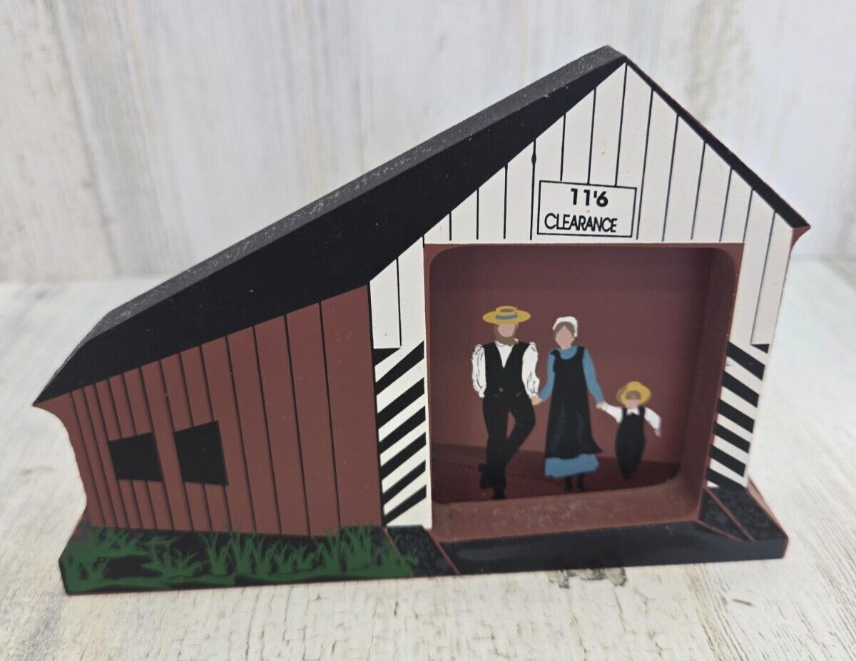 Shelia’s Collectible Amish Covered Bridge Amish Dress 1993 Shelf Sitter