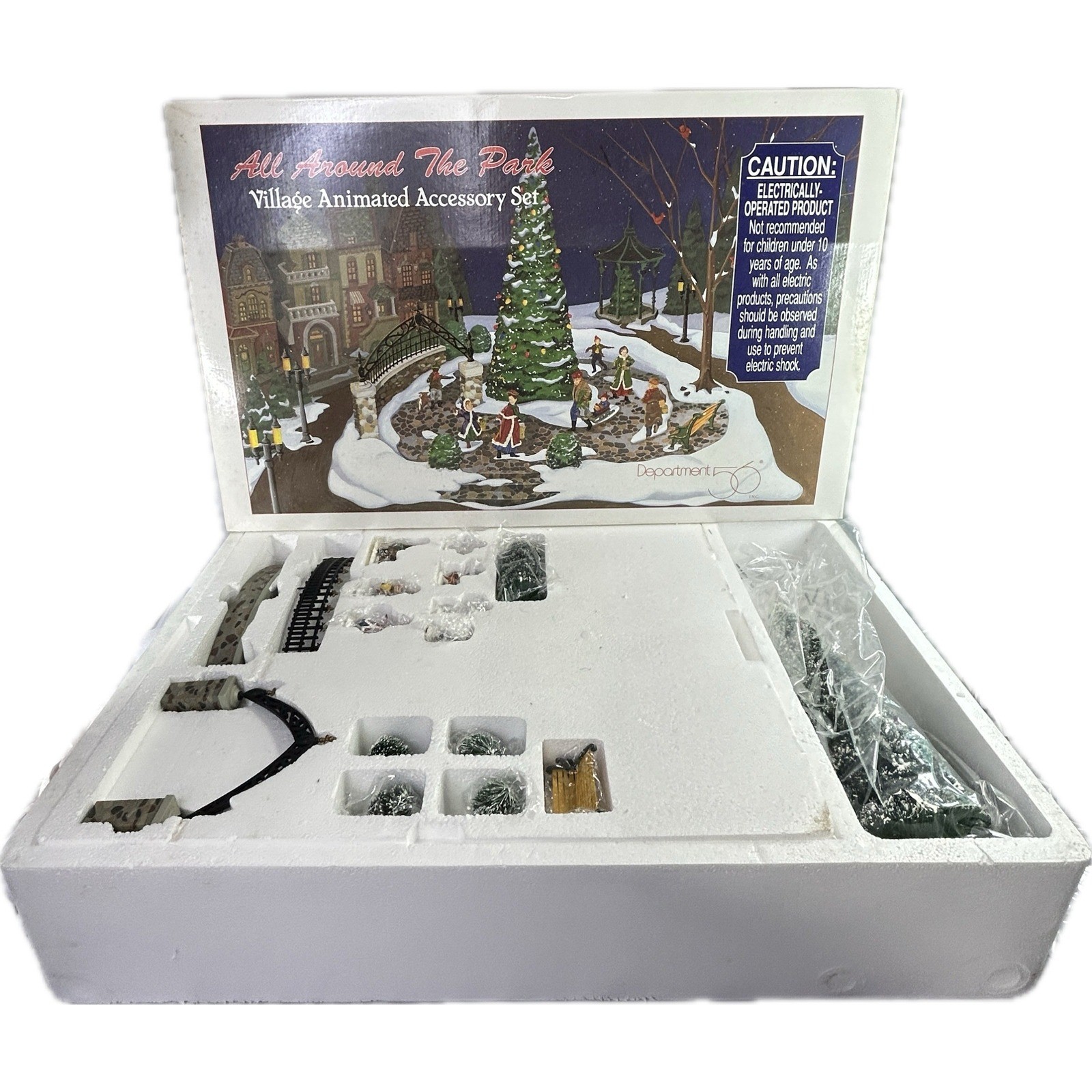 Department 56 All Around The Park Village Animated Accessory Set Complete Works