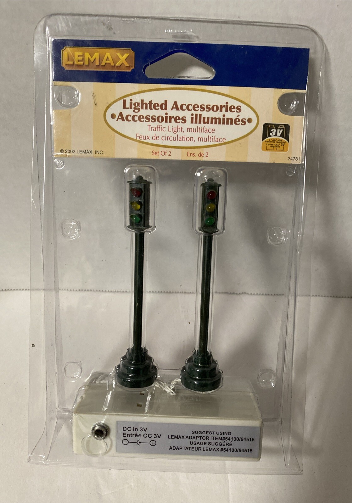 2002 Lemax Traffic Light Multifaceted Lighted Accessories Christmas Village