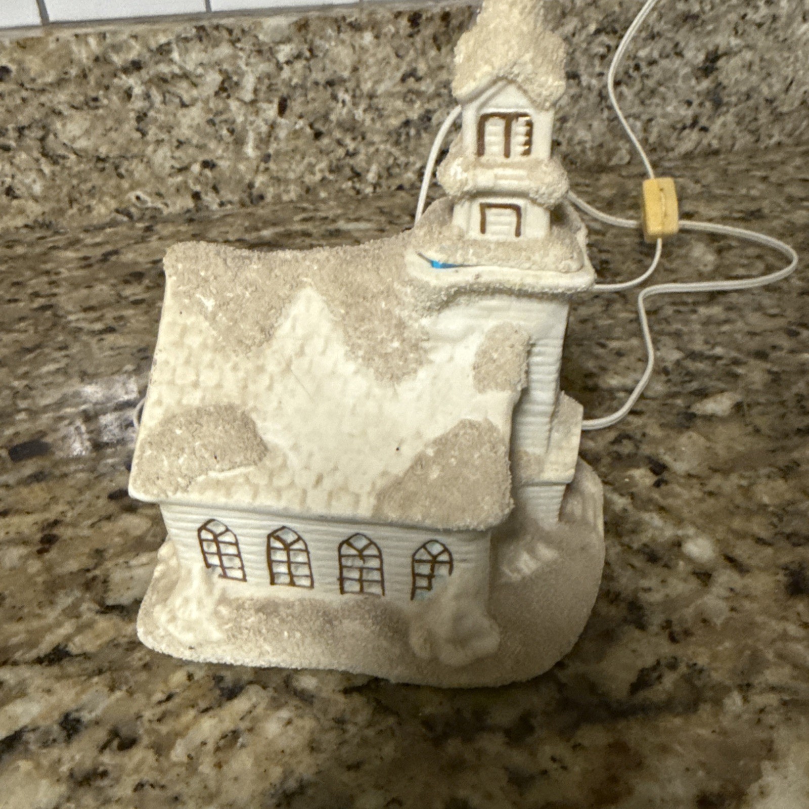 Vintage Home accents Collectible Holiday Lighted Church with light Cord & Light