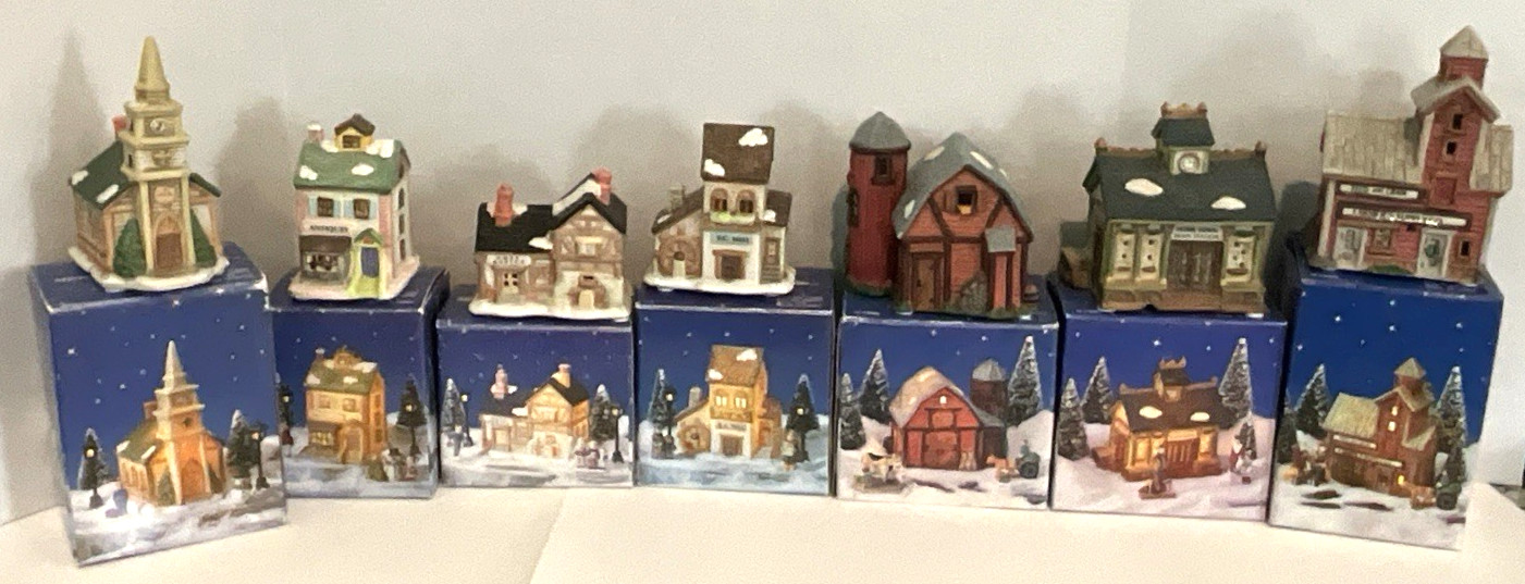 Home Town America Xmas Village Building Hand Painted Porcelain 1993-95 Lot 7 VTG