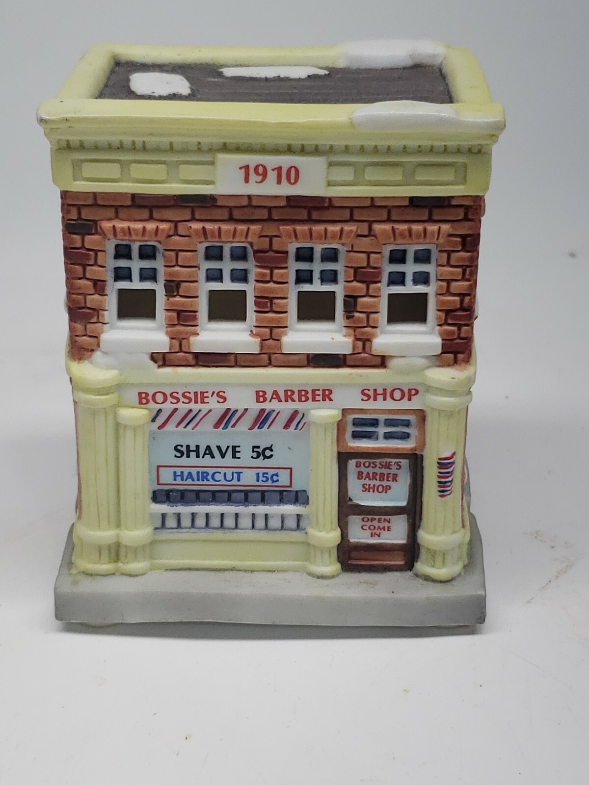 Ceramic Christmas American Landmark Collection ’94 Barber Shop w/Light hole 🇺🇸