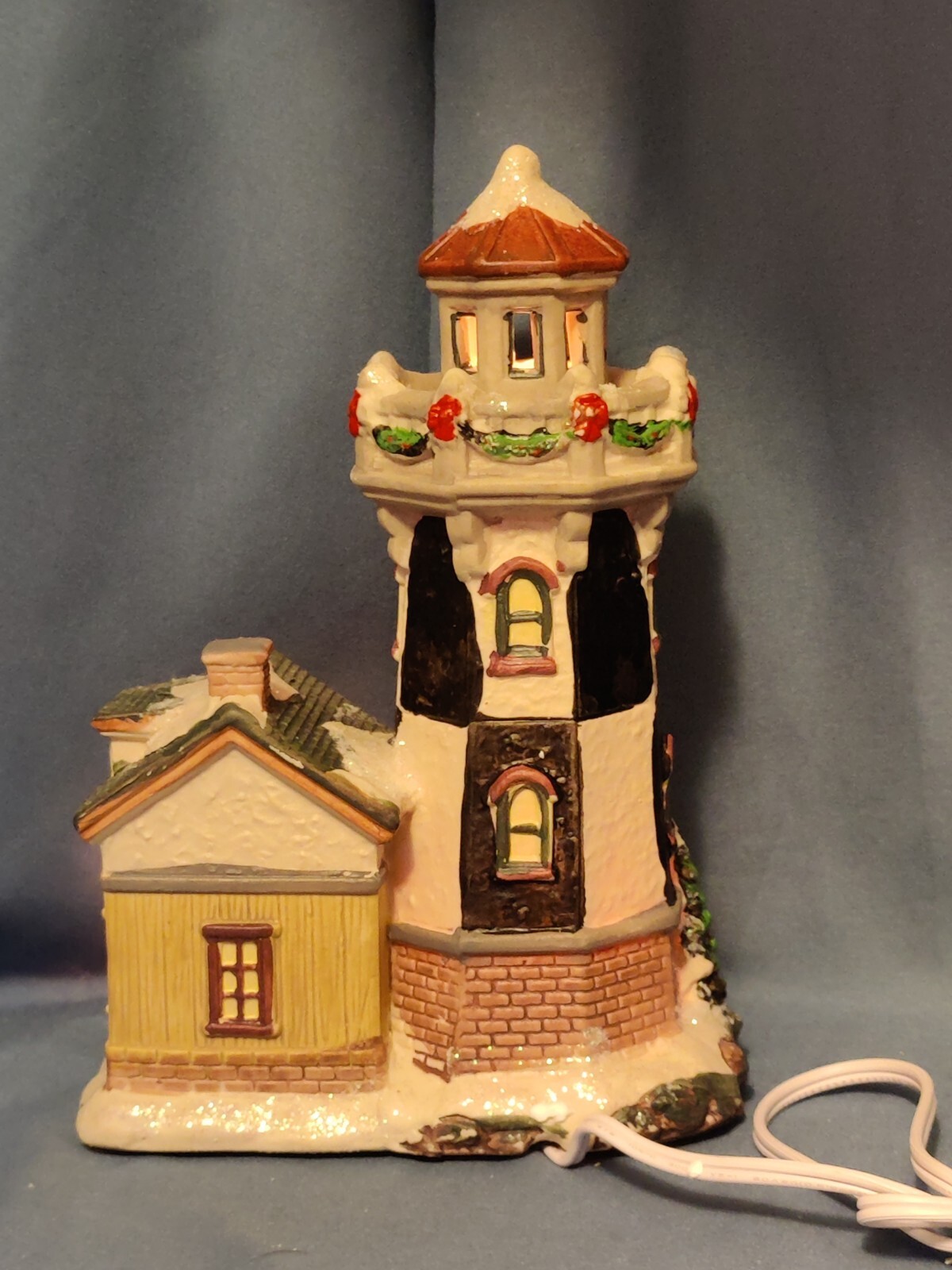 Victoria Falls Porcelain Lighted Lighthouse 7″ Tall Collector Series 6