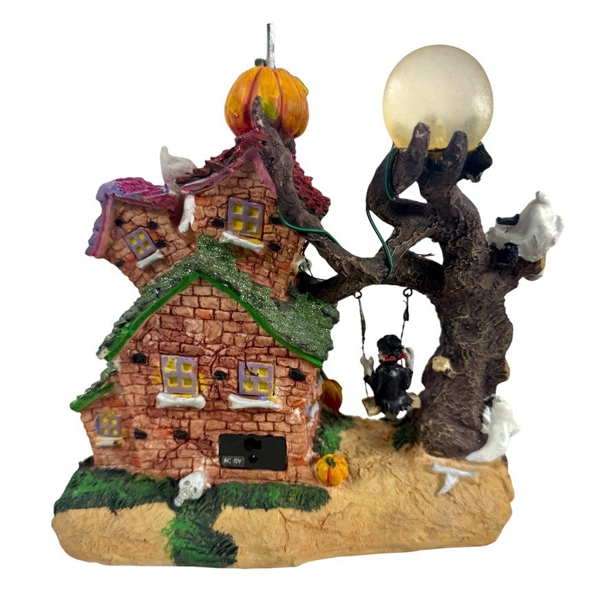 Target LED Village With Flying Witch Halloween Decoration 2009 Tested And Works