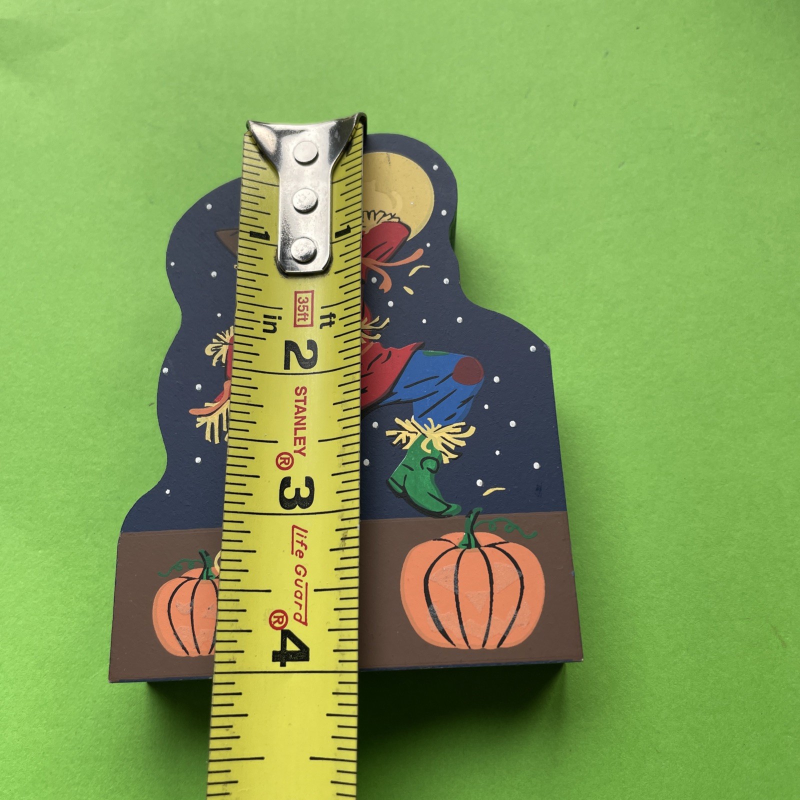 Vtg Cats Meow 2006 Wooden Halloween Jig With Casper Scarecrow Glow in the Dark