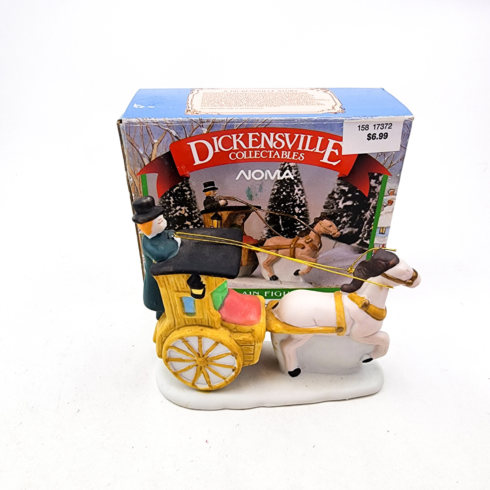Christmas Dickensville Collectable Horse Drawn Carriage Figurine 6149 Noma 1991