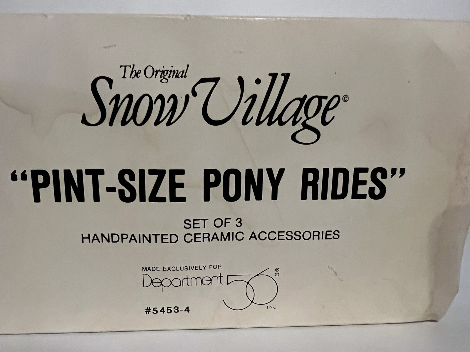 Department 56 Snow Village PINT SIZE PONY RIDES Exc