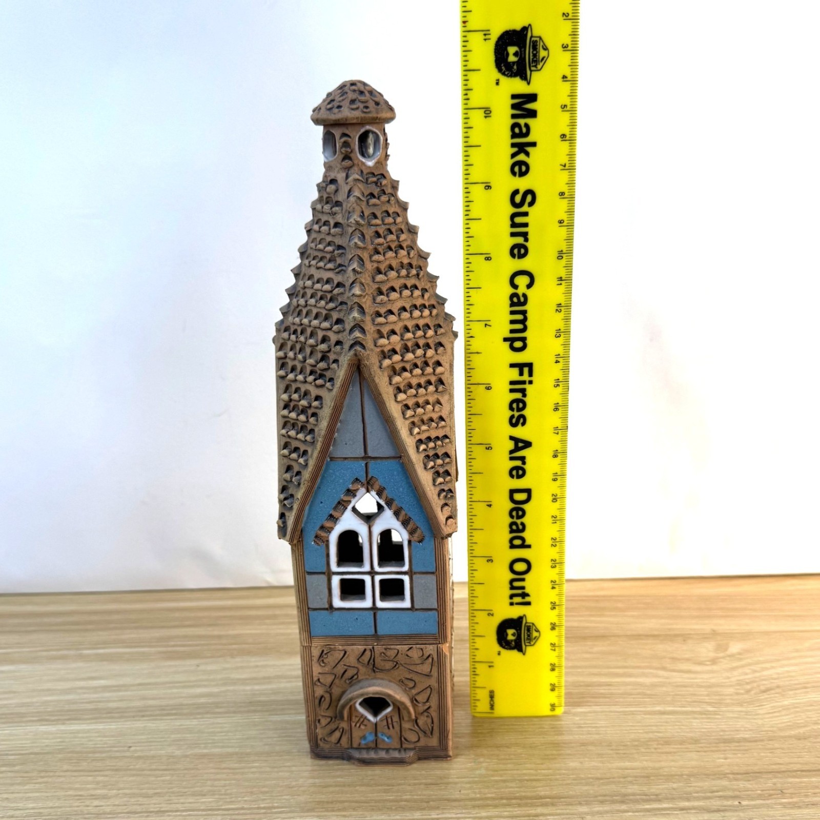 Handcrafted Lithuanian Ceramic Incense Tea Light House With Detachable Roof