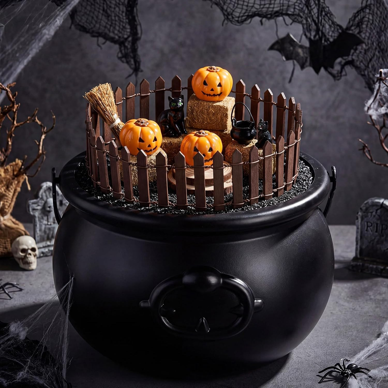 14 Pcs Halloween Village Accessories Set Halloween Miniature Figurines Included