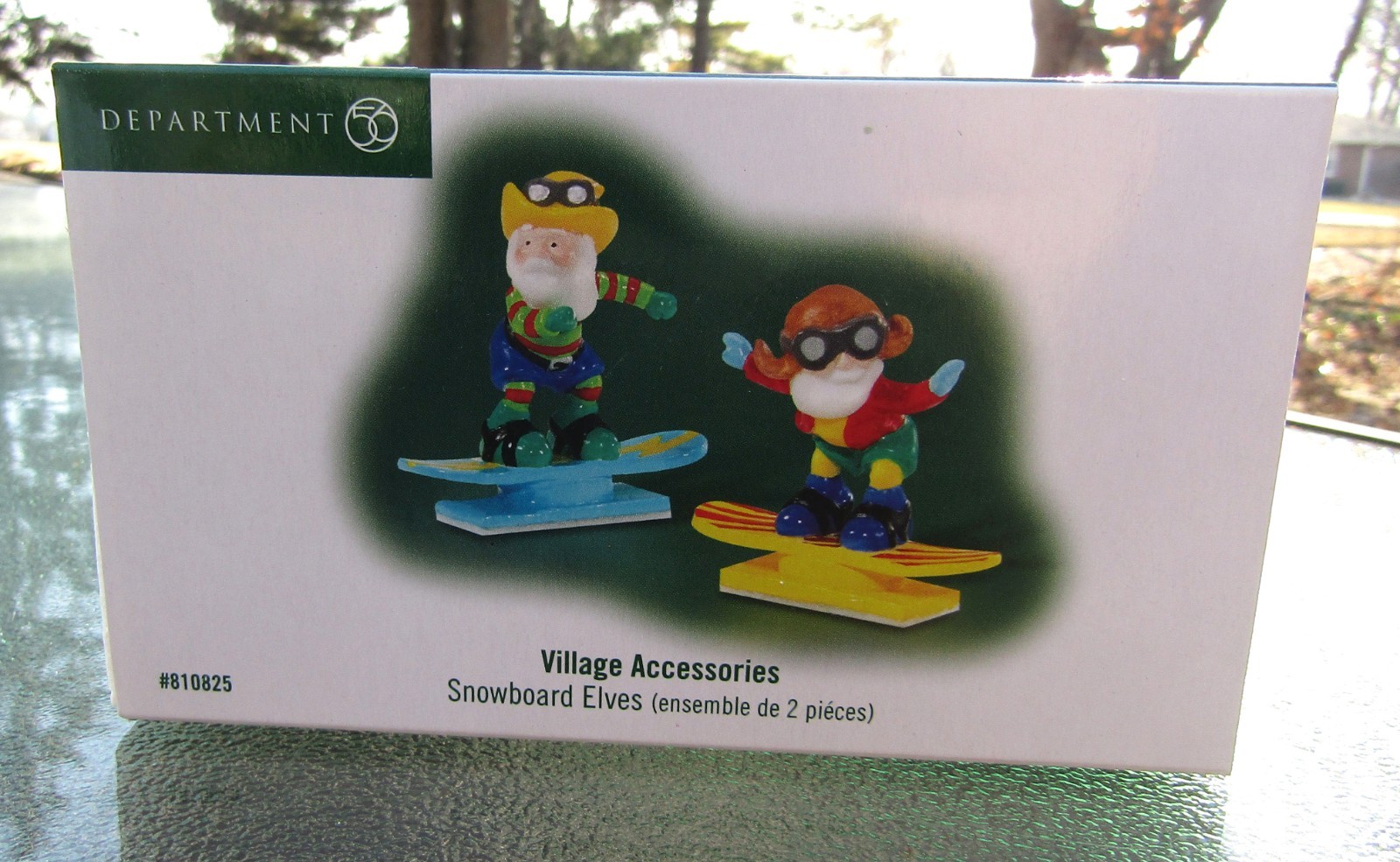 2008 Department 56 Village Accessories #810825 SNOWBOARD ELVES Unused SEALED nos