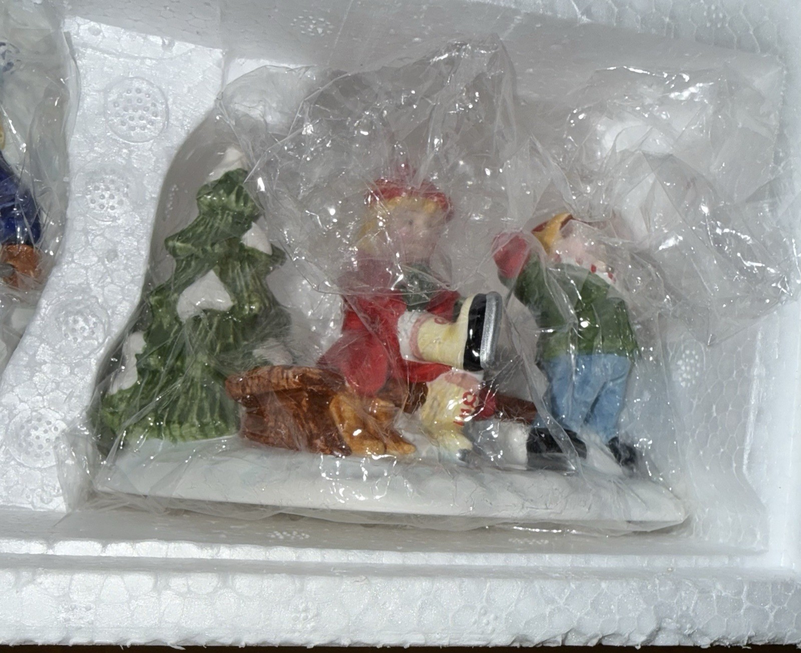 Department 56 Snow Village Skaters and Skiers 3 in Set #54755 w Box and Sleeve