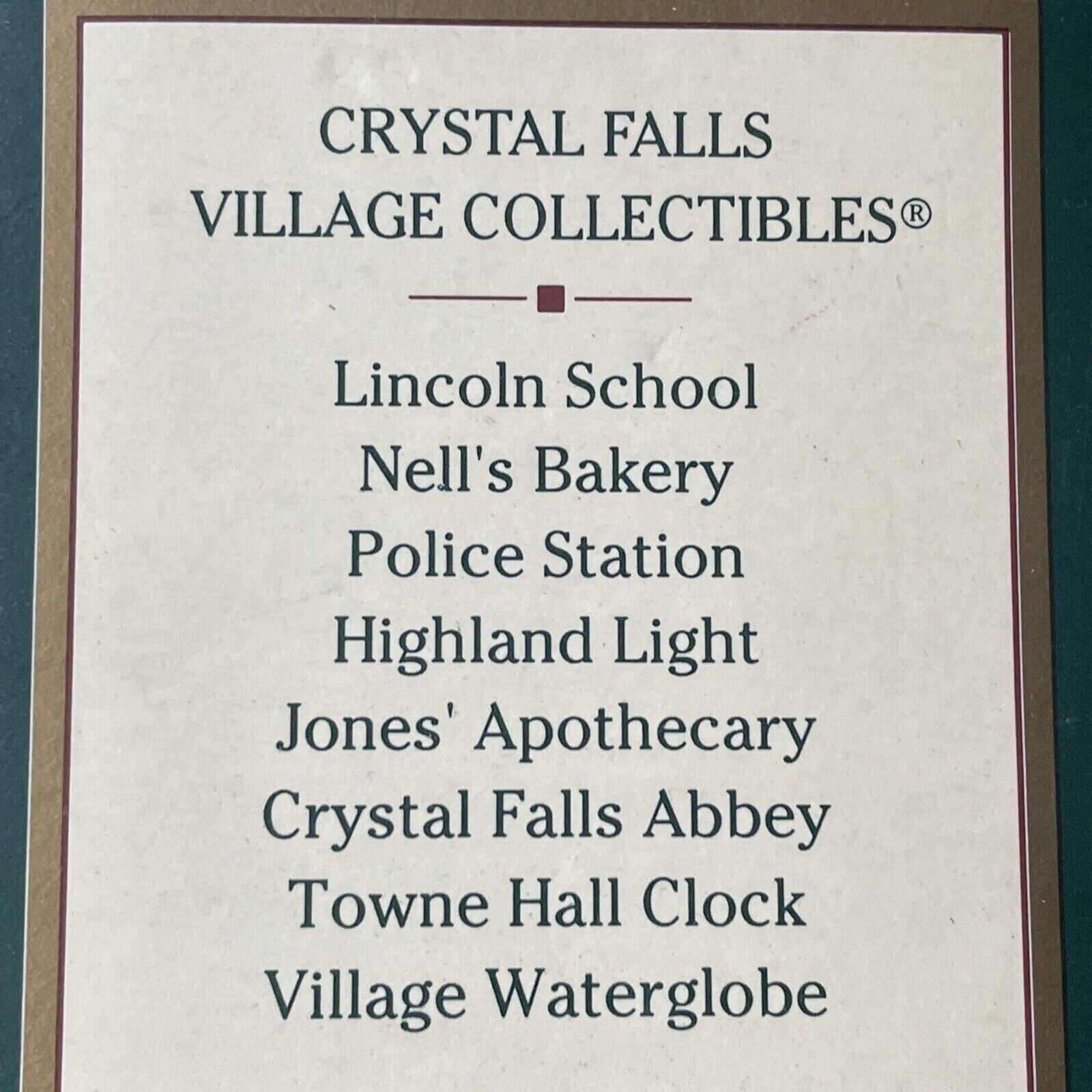 Crystal Falls Village Abbey 1994 May Department Stores with box Winter Christmas