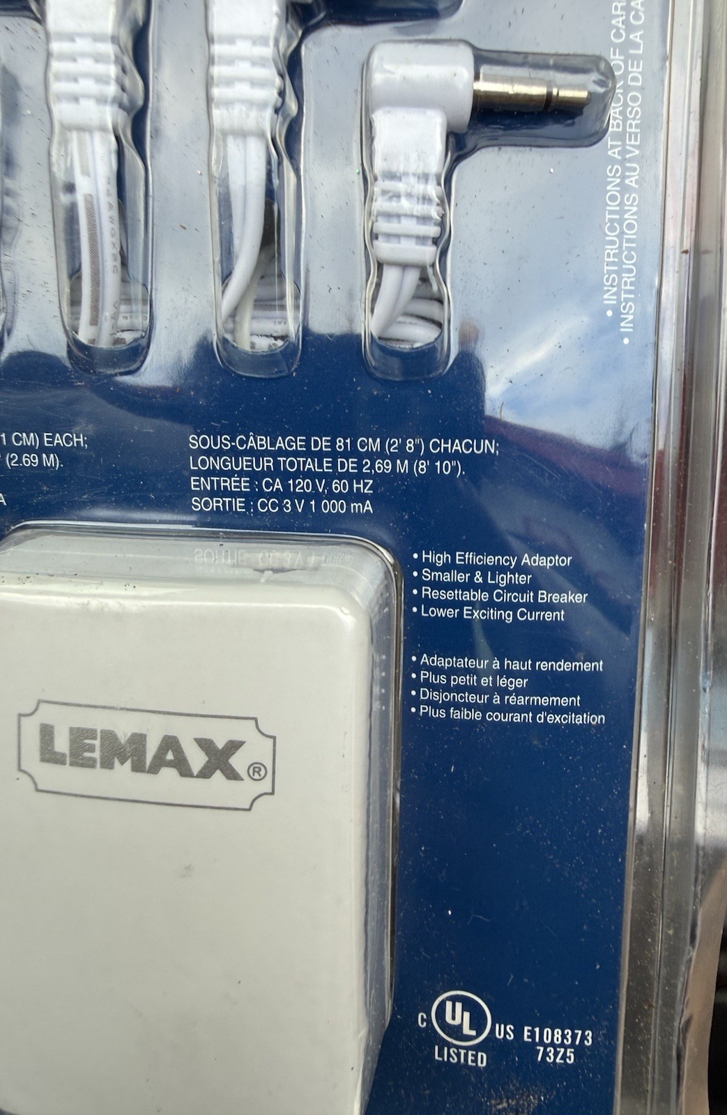NEW Lemax Lighted Accessory Switching Mode Power Adapter 3 Volts w/4-Output Jack
