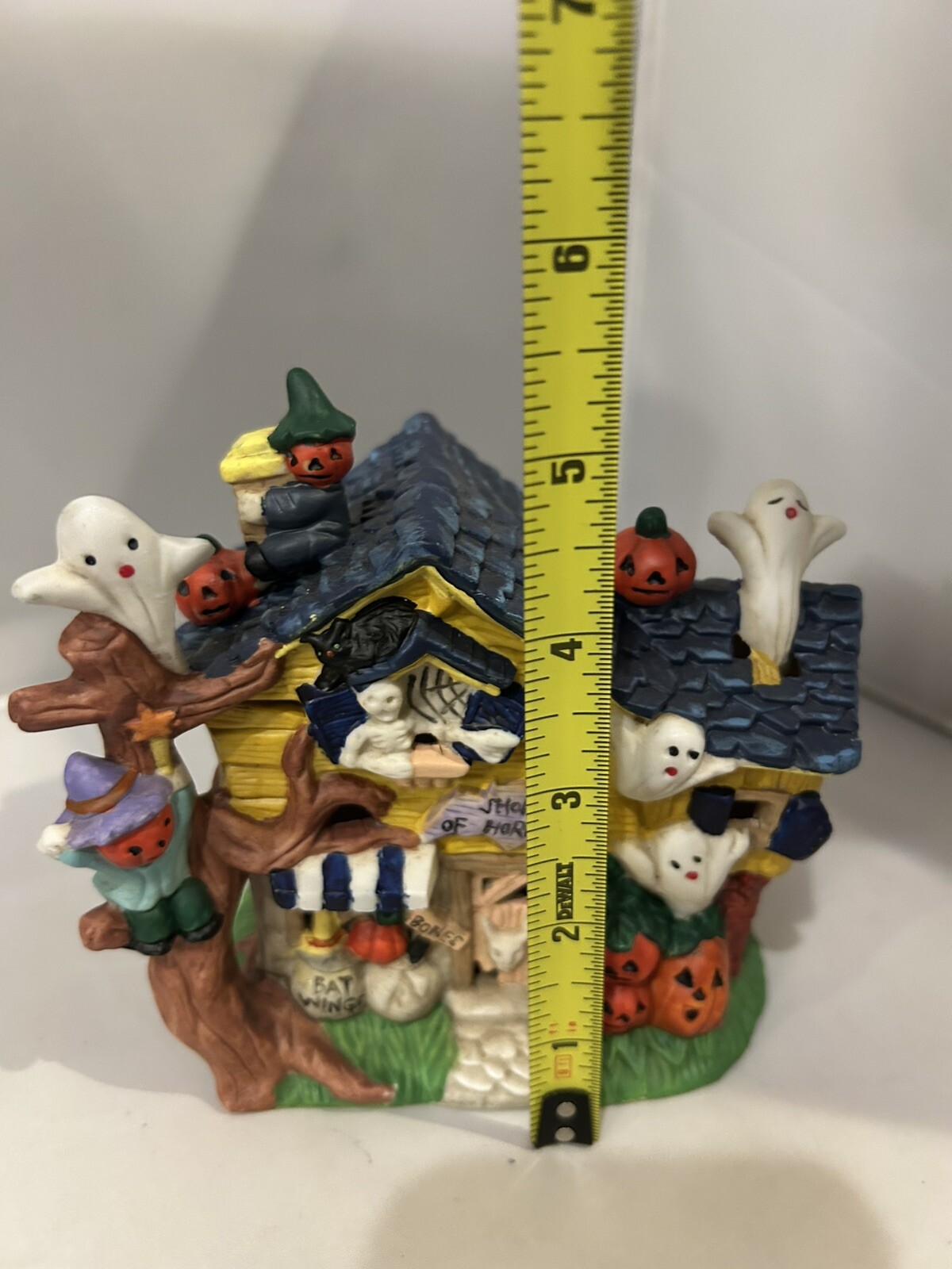 Vintage 2000 Spooky Hollow Lighted Porcelain Shop Of Horrors w/ box No Cord