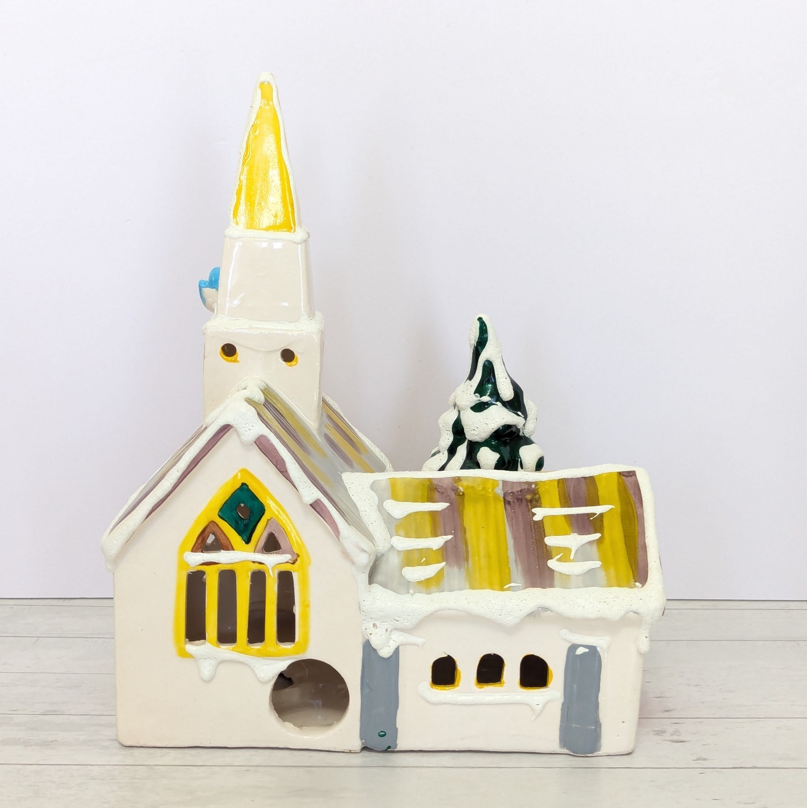 Dept 56 Original 1976 Steepled Church Snow Village 10″ Lighted Building RARE