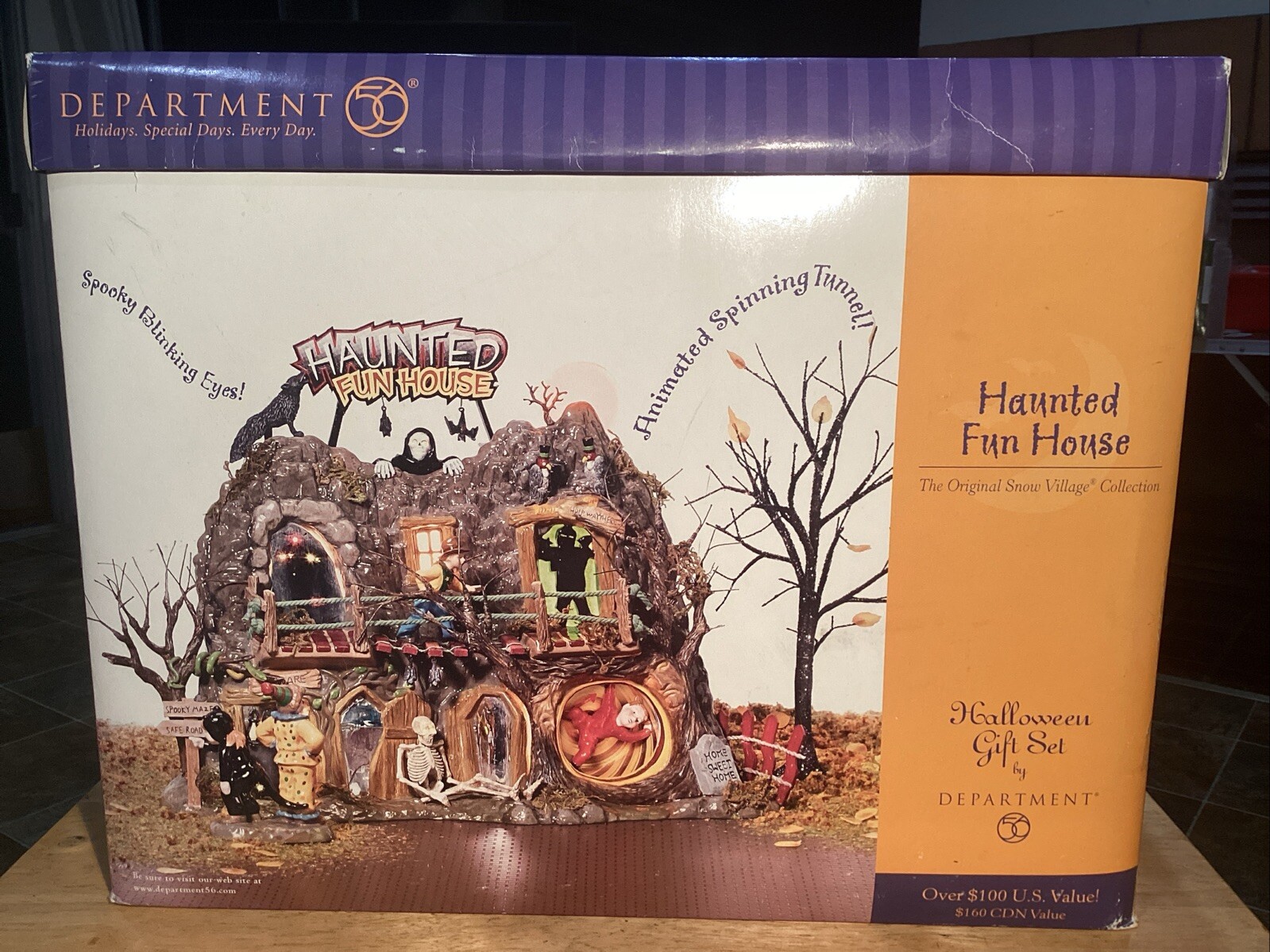 DEPT 56 “HAUNTED FUN HOUSE” Original Snow Village Halloween Gift Set