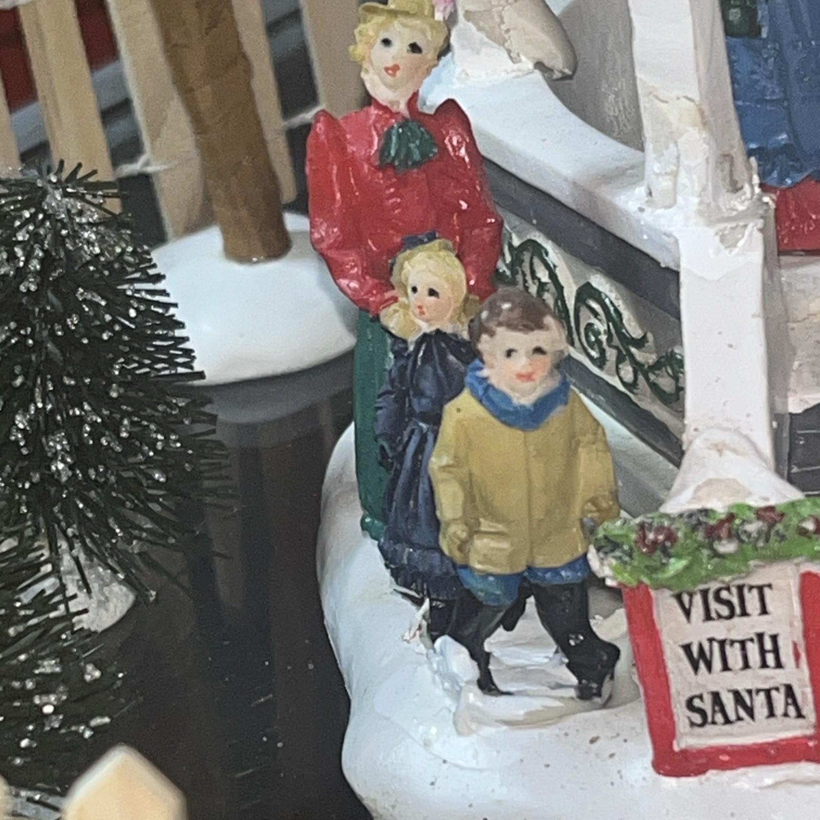 HOLIDAY TIME SANTA’S GAZEBO “ Visit With Santa” Picket Fence, Christmas Trees