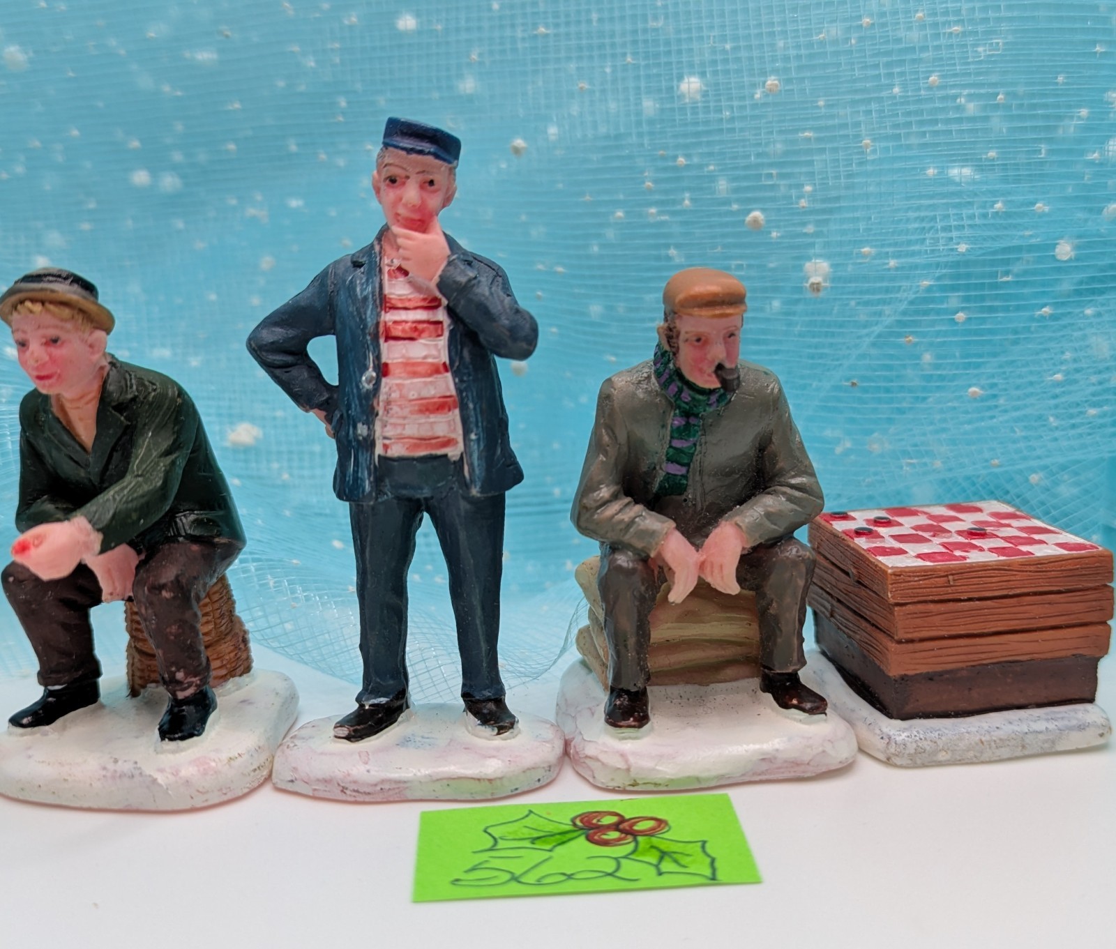 Lemax Playing Checkers nautical Christmas Village Figurine NO BOX INV562