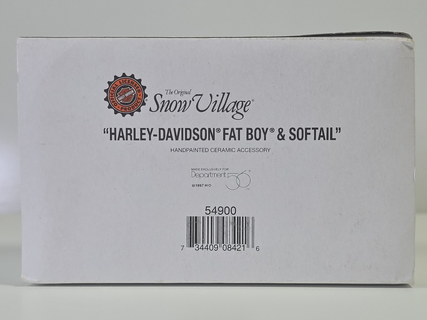 Dept 56 Snow Village 1997 Harley Davidson Fat Boy and Softail