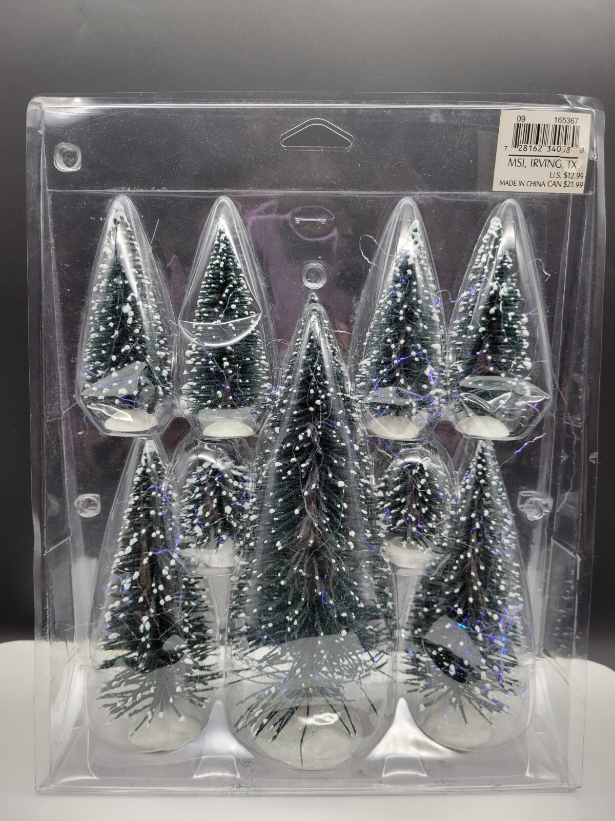 Lemax Nine Pine Trees Assorted Sizes Christmas Village Trees