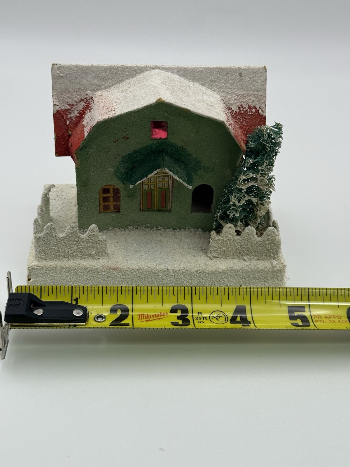 Putz House Japan Christmas Cardboard Glitter House Vintage Decor Building Japan
