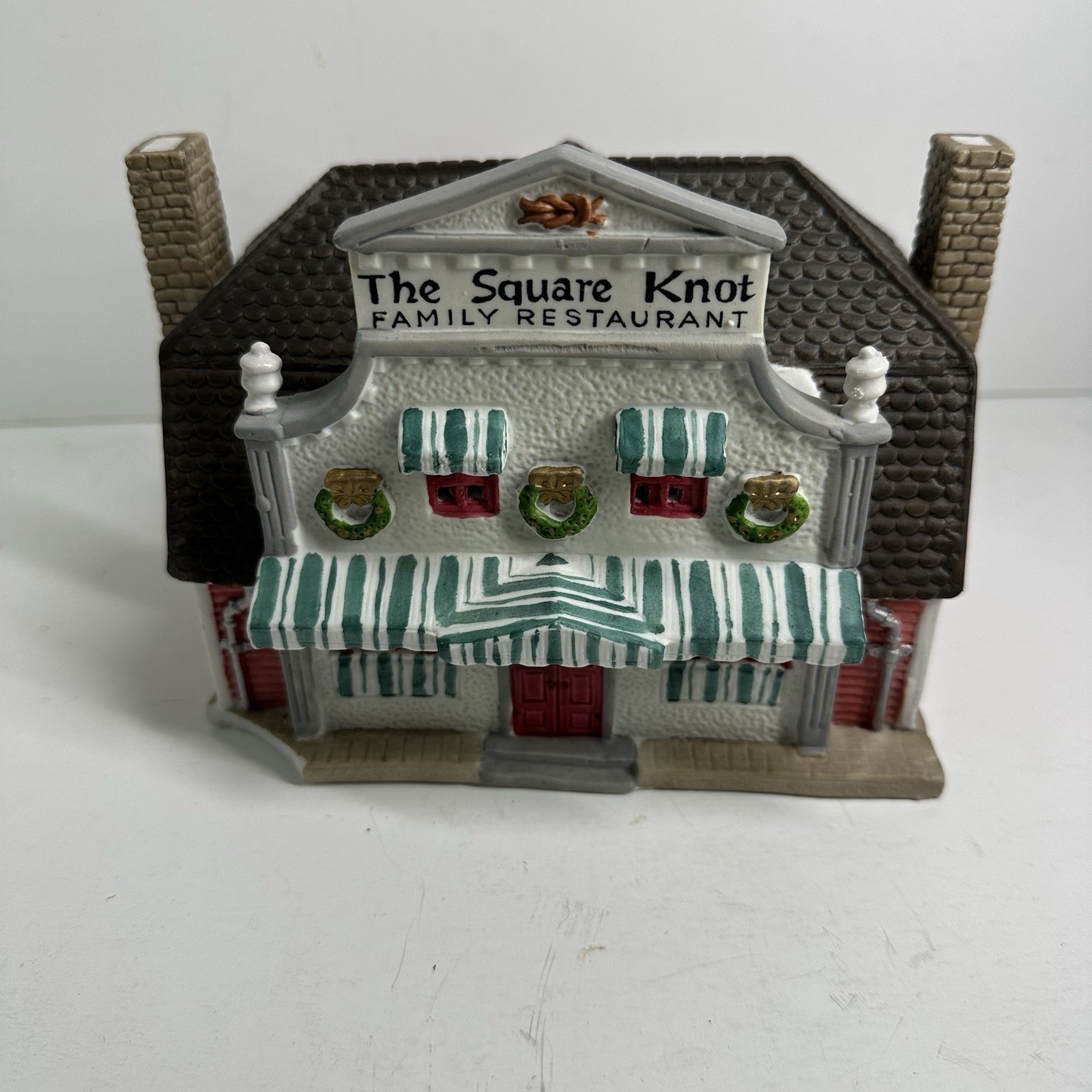 Lemax 1994 The Square Knot Family Restaurant Porcelain Lighted Christmas Village