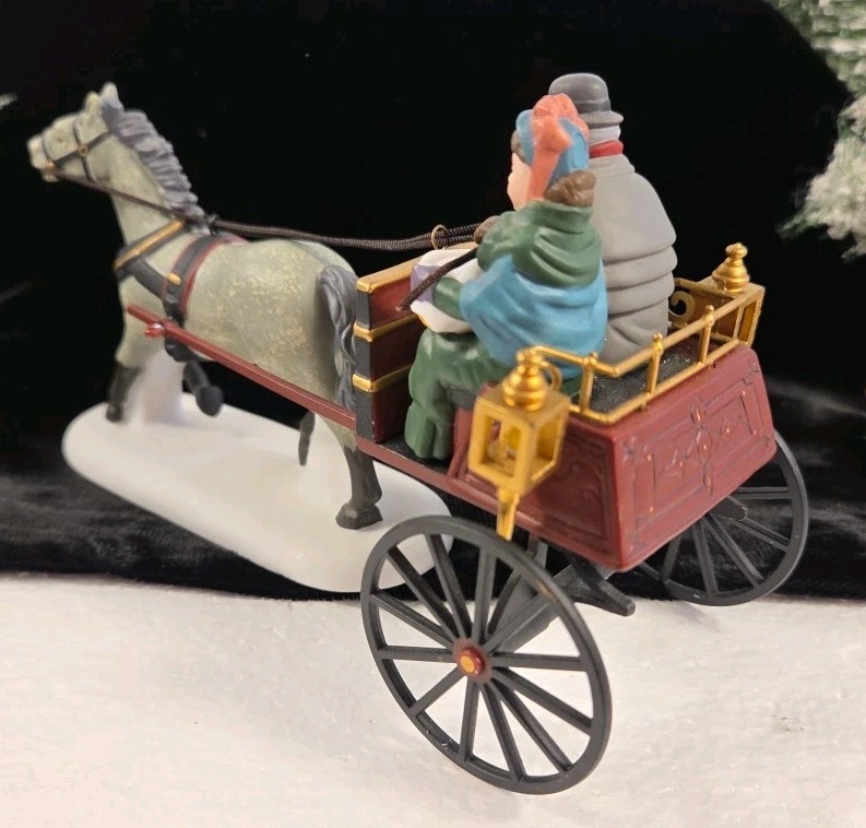Dept 56 Heritage Village “RED CHRISTMAS SULKY” Porcelain Retired # 58401