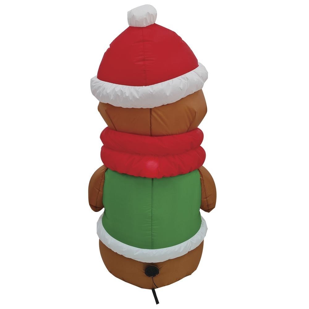 4′ Polyester Lighted LED Christmas Owl Inflatable Fun Holiday Outdoor Decor